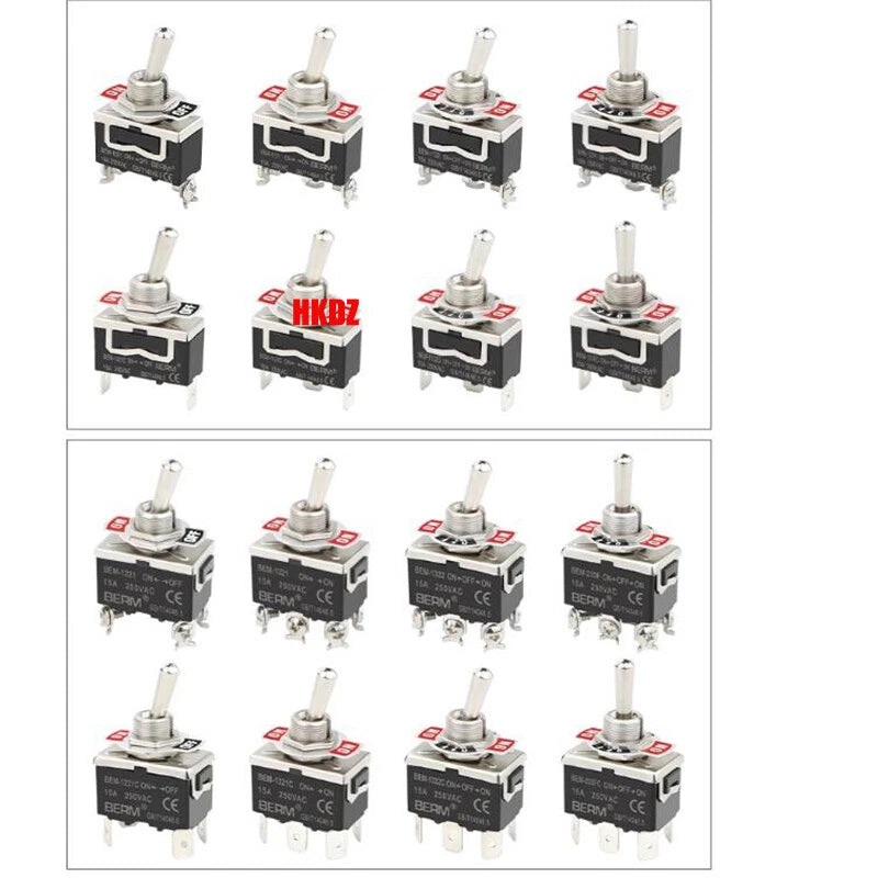 Heavy Duty Toggle Switch — 2/3 Position SPST DPDT, BEM & E-TEN Series, Pin or Screw Terminal