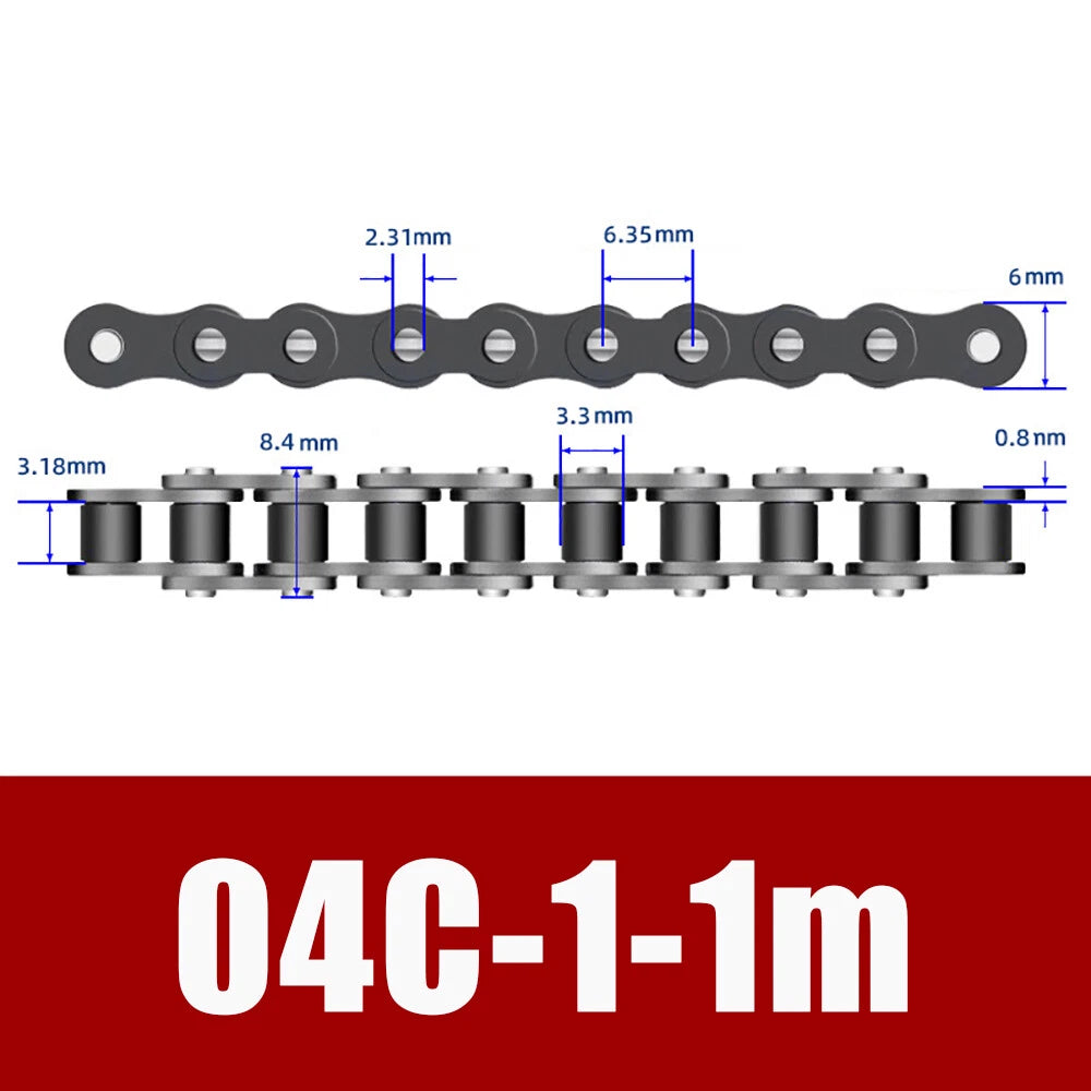 Roller Chain Single Row-Double Row Transmission Chain Manganese Steel 04C 06B