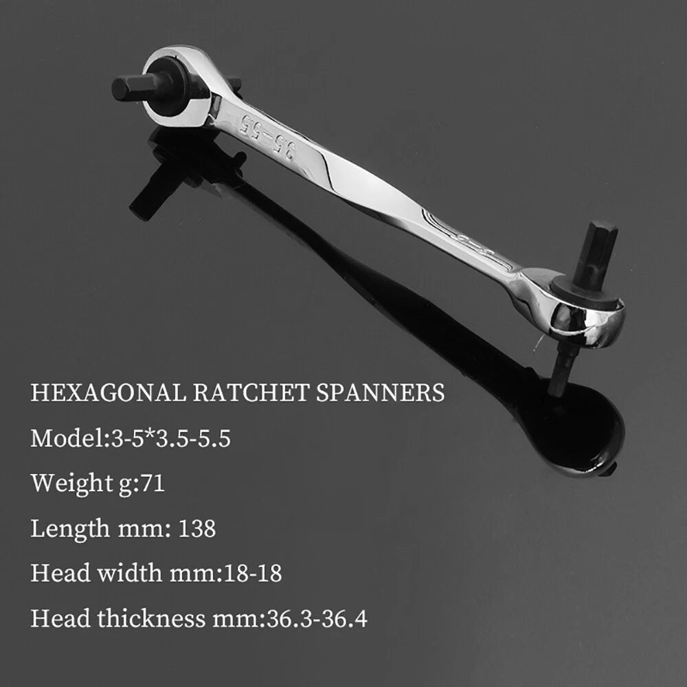 Steel Hex Ratchet Wrench Single Head Headed Hexagonal Ratchets Drive Ratchets