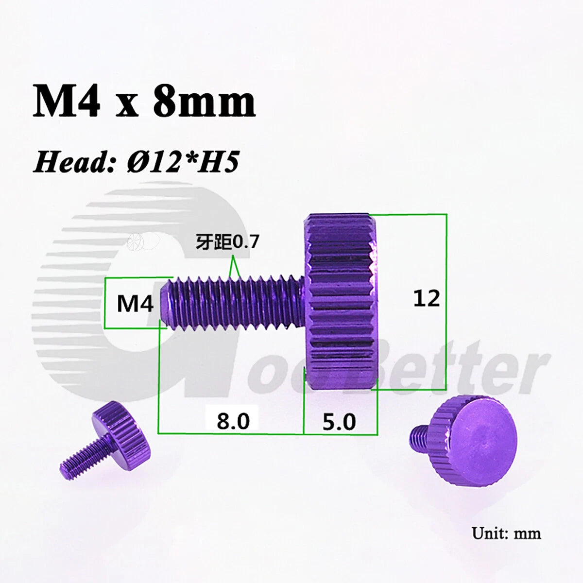 Aluminum Knurled Thumb Screws – M2 to M6 Flat Head Hand Grip Bolts, 10 Colors