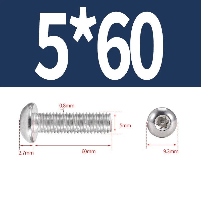M5 M6 A2 Stainless Pan Head Torx Pin Security Machine Screws | Anti - Vandal Bolts - HomeDIYer