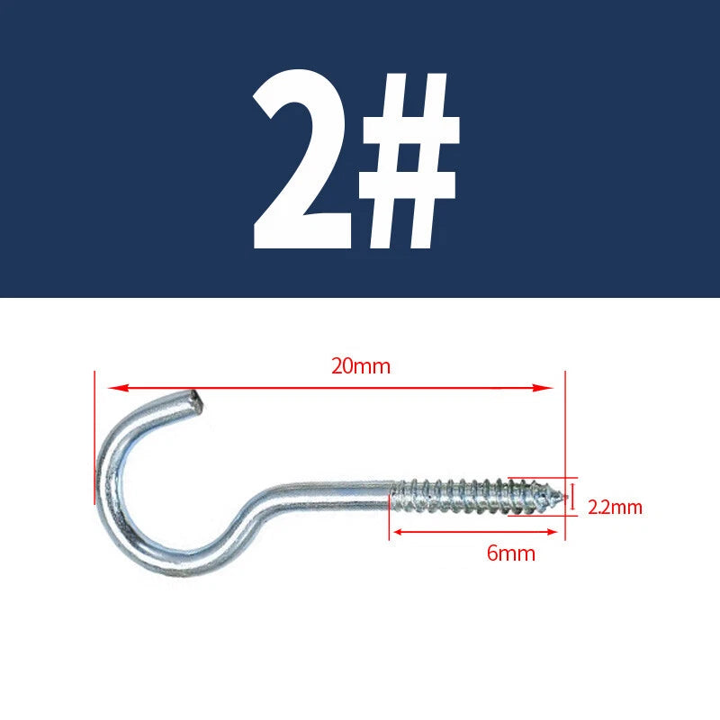 Zinc Screw Eyes & Hooks — Metric Wood Thread, 16–105mm, Hook & Eye with Optional Wall Plug