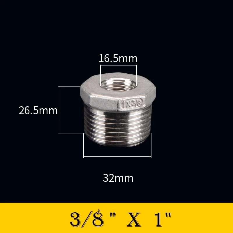 304 Stainless Steel Reducing Bush Adaptor | Male to Female NPT Pipe Fitting
