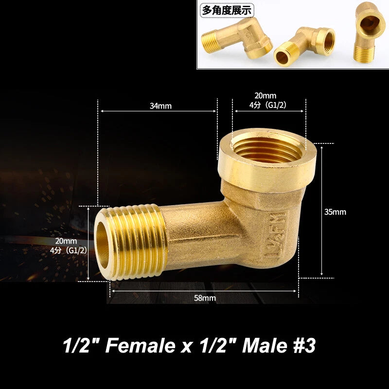 BSP Brass Pipe Fittings – Elbow & Union Connectors, Female/Male, 1/2" 3/4" 1"