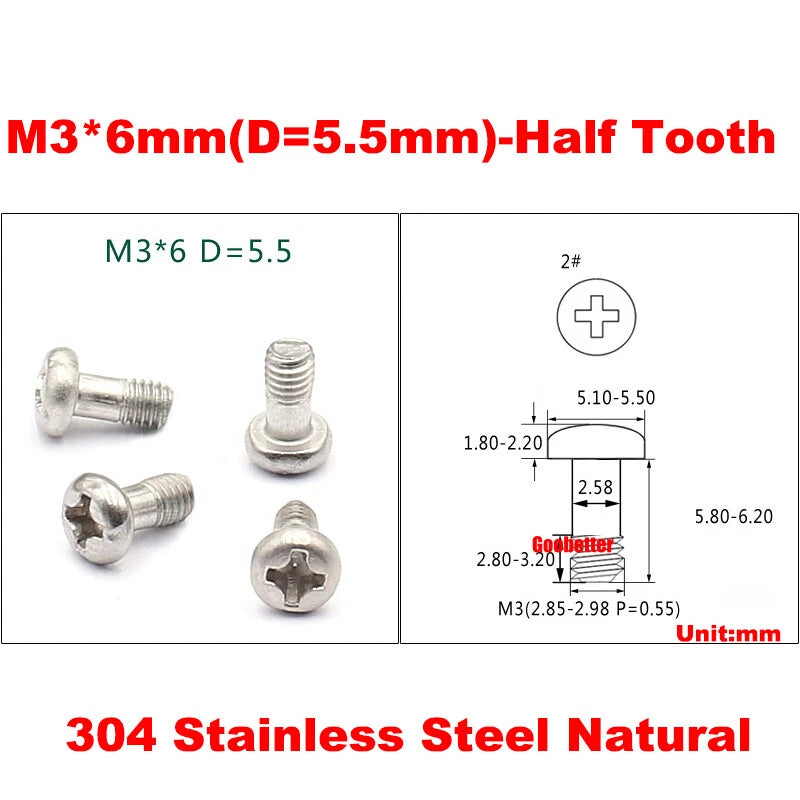 M3 Phillips Pan Head Machine Screws – 3mm to 43mm, Multiple Coatings (100–500 PCS)