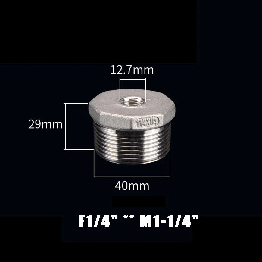 BSP Male to Female Reducing Bush Stainless Steel Pipe Fitting Adapter