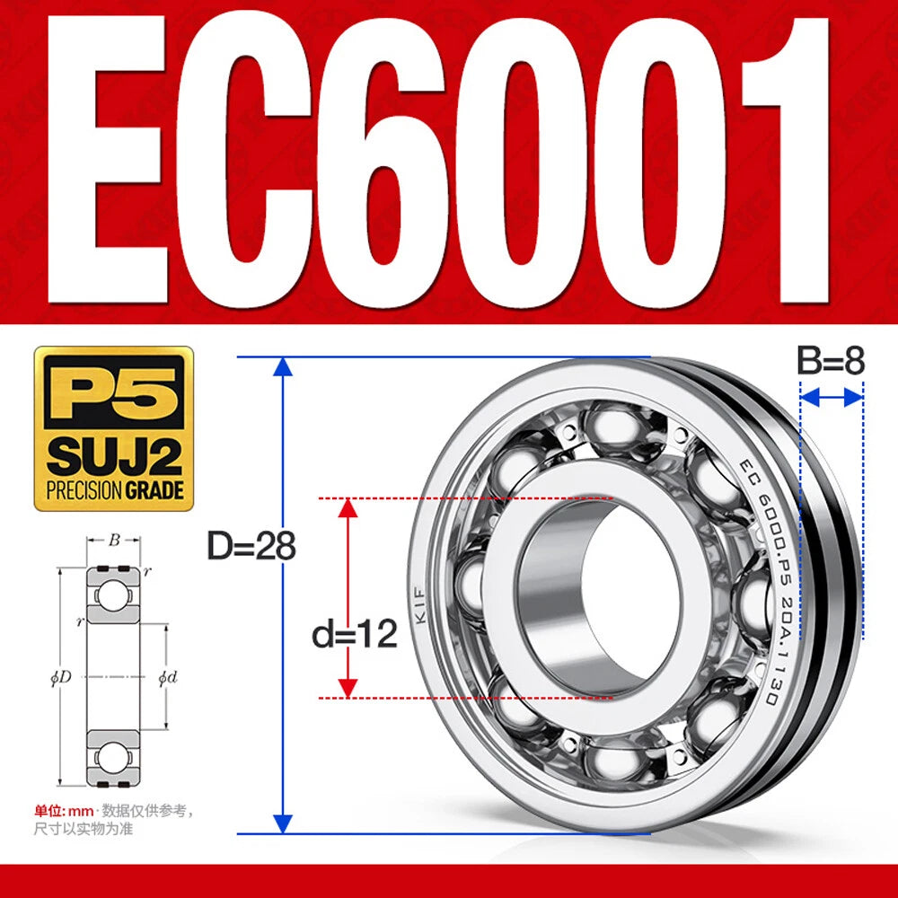 Non-Slip Ball Bearings EC6000/EC6200 Series High Speed Bearings 6000 6201~6206ZZ