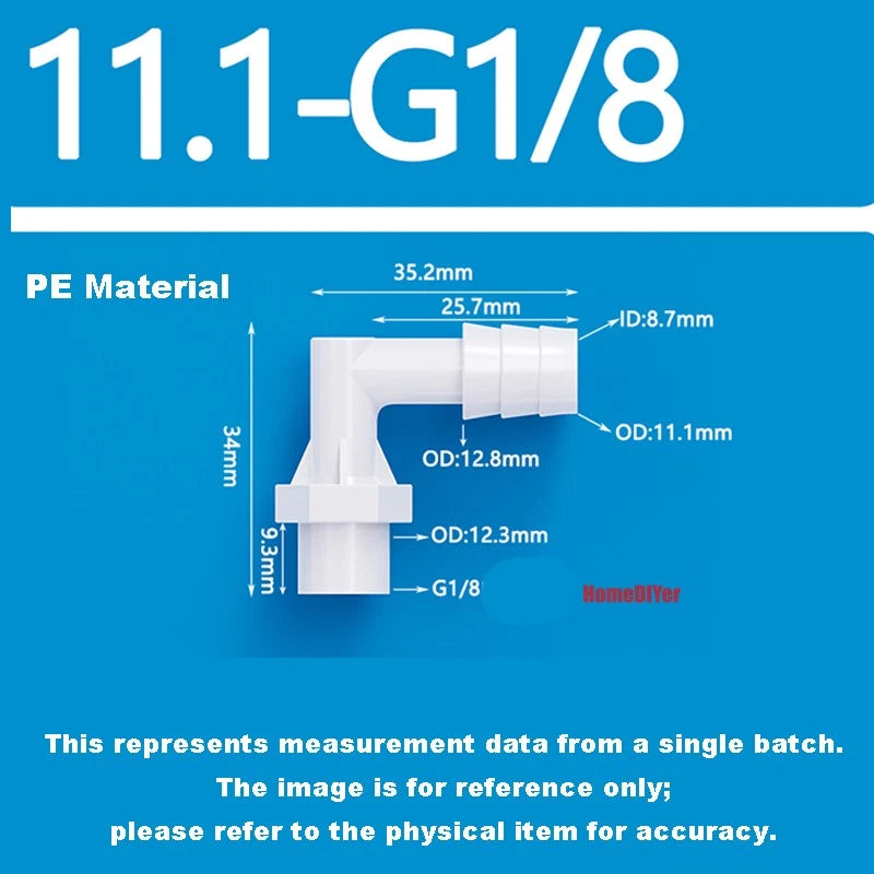 90° Elbow Plastic Female Thread Barbed Connectors Pipe Hose Water Reducer Joiner