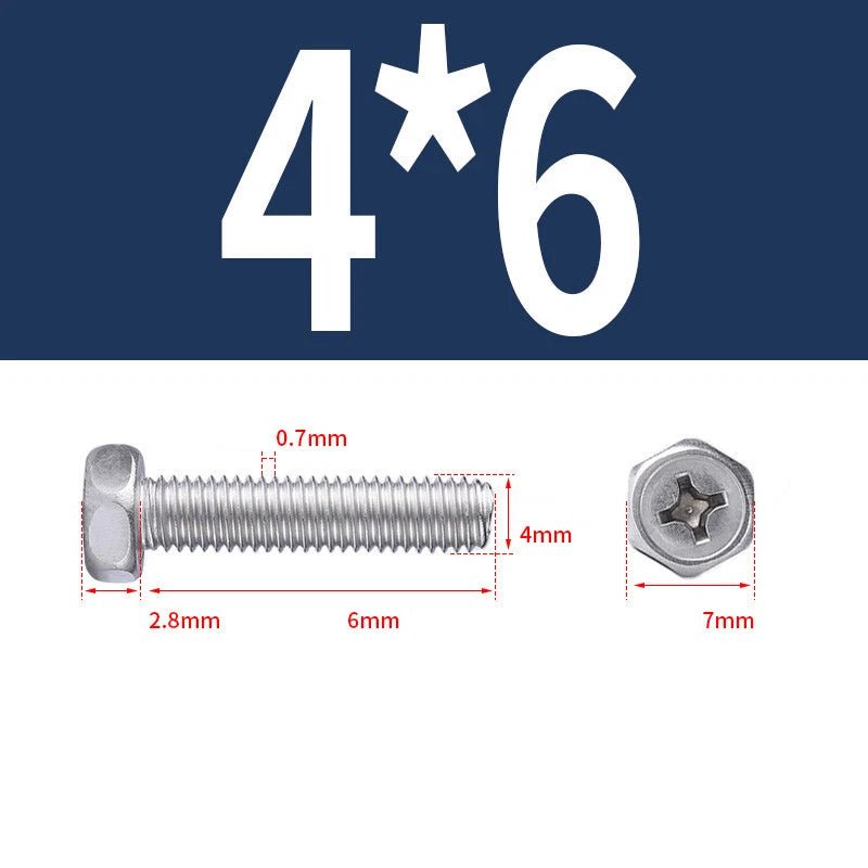 A2 Stainless Steel Hex Head Machine Screws – M3 M4 M5 M6 M8, Fully Threaded (304 Grade) - HomeDIYer