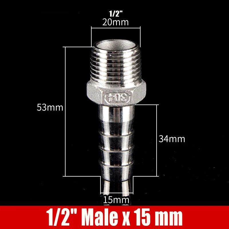 1/4"-4" Inch Female/Male Stainless Hose Connector Fitting For Air Water Fuel Gas