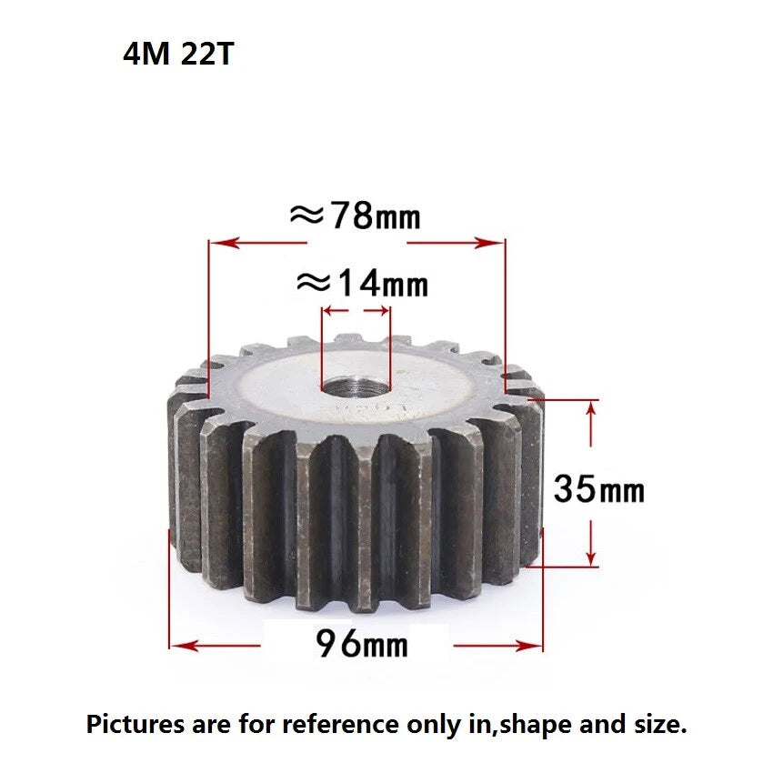 45# Steel 4Mod 10T-80T Spur Gears Thickness 35mm Motor Pinion Transmission Gear