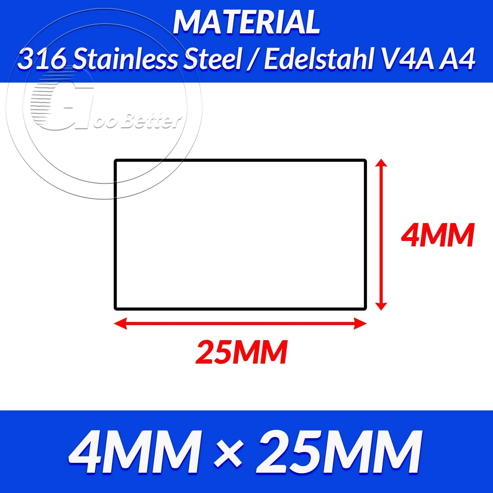 316 A4 Stainless Steel Flat Bar Metal Plate Strip Width 10MM-80MM Length 500MM