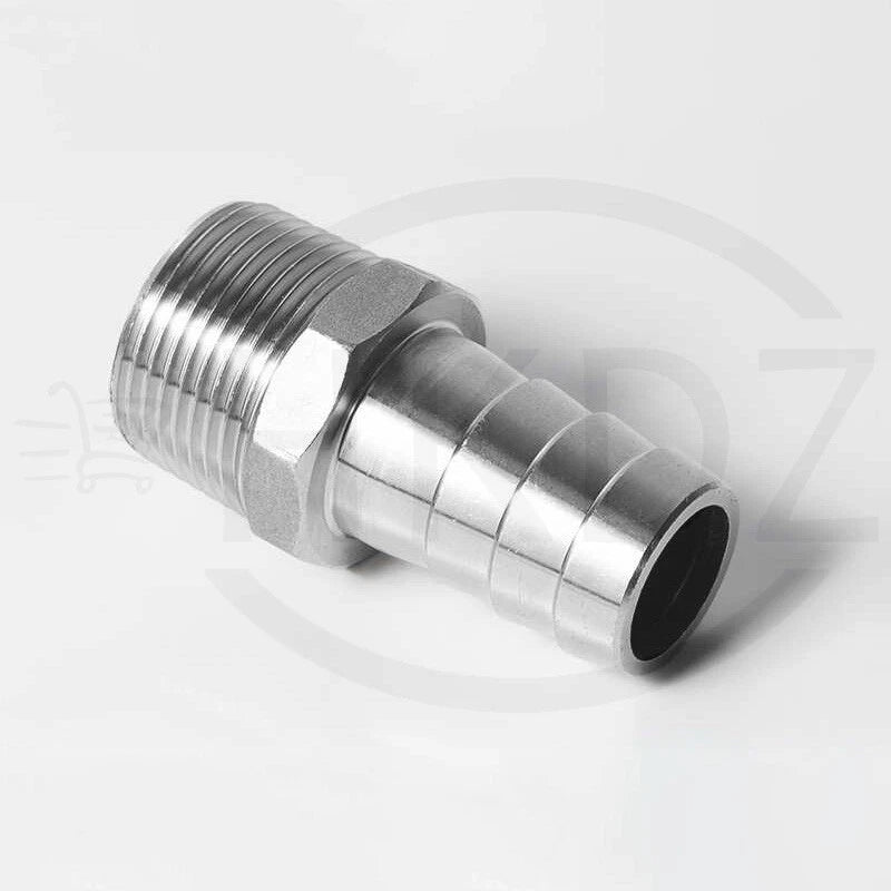 BSP Male Thread Stainless Steel Barb Hose Tail Connector — 1/8" to 4"