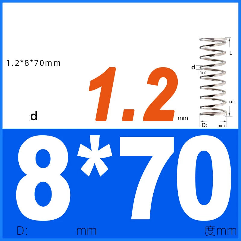 Compression Spring 1.2mm Wire Dia 8mm - 13mm OD Small Pressure Springs