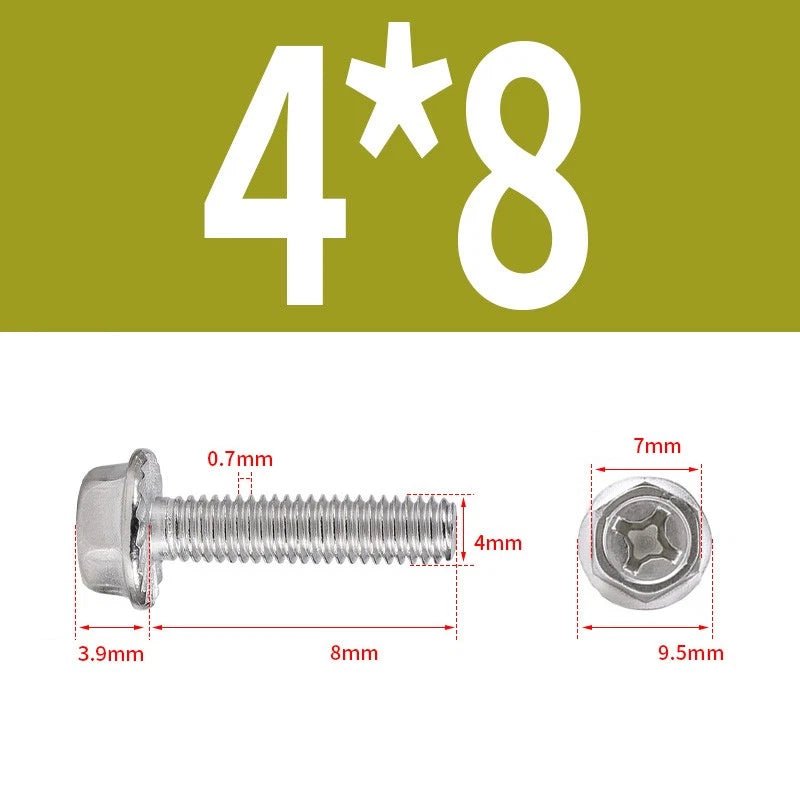 Phillips Hex Flange Screws 304 Stainless Steel M3–M8 | Dentate & Flat Flange - HomeDIYer