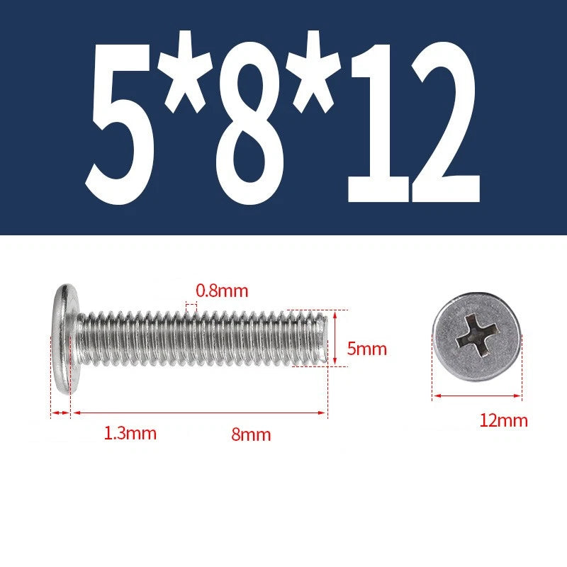 M1–M8 Ultra Thin Flat Head Phillips Machine Screws – A2 Stainless Steel, Fully Threaded