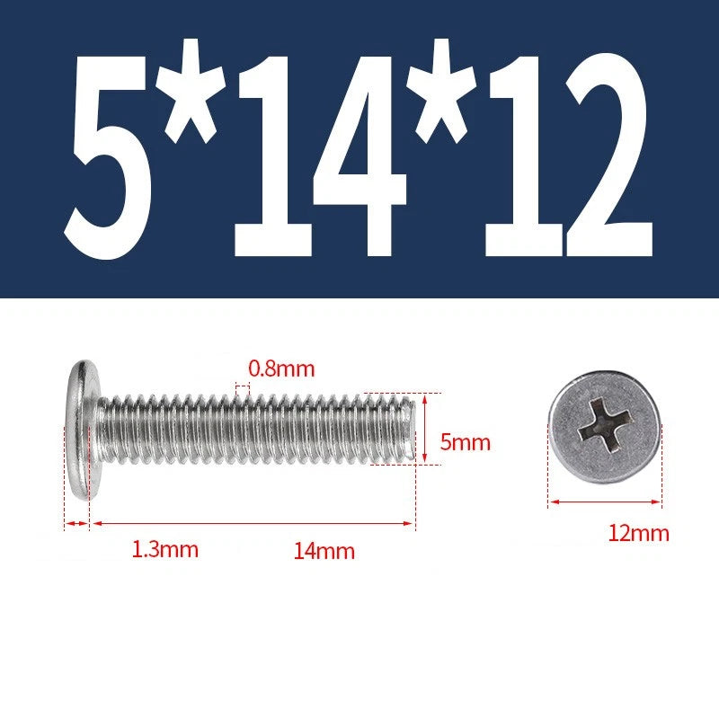 M1–M8 Ultra Thin Flat Head Phillips Machine Screws – A2 Stainless Steel, Fully Threaded