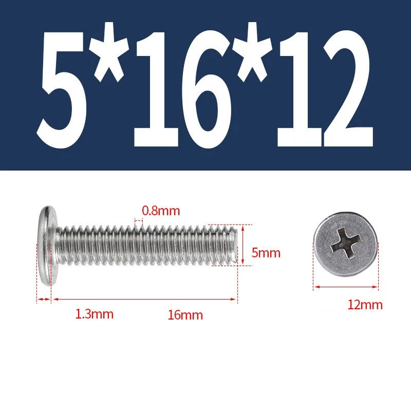 M1–M8 Ultra Thin Flat Head Phillips Machine Screws – A2 Stainless Steel, Fully Threaded