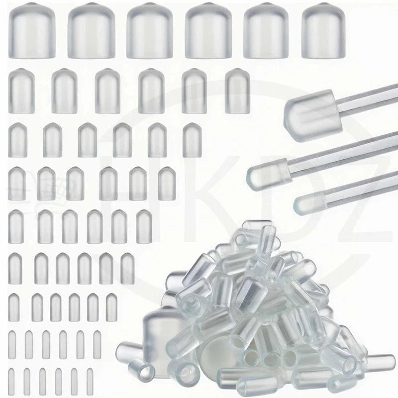 PVC End Caps for Screws, Bolts, Rods, Tubes & Cables – Thread Cover Protector, Rubber Plastic Caps (12-114mm, Multiple Colors)