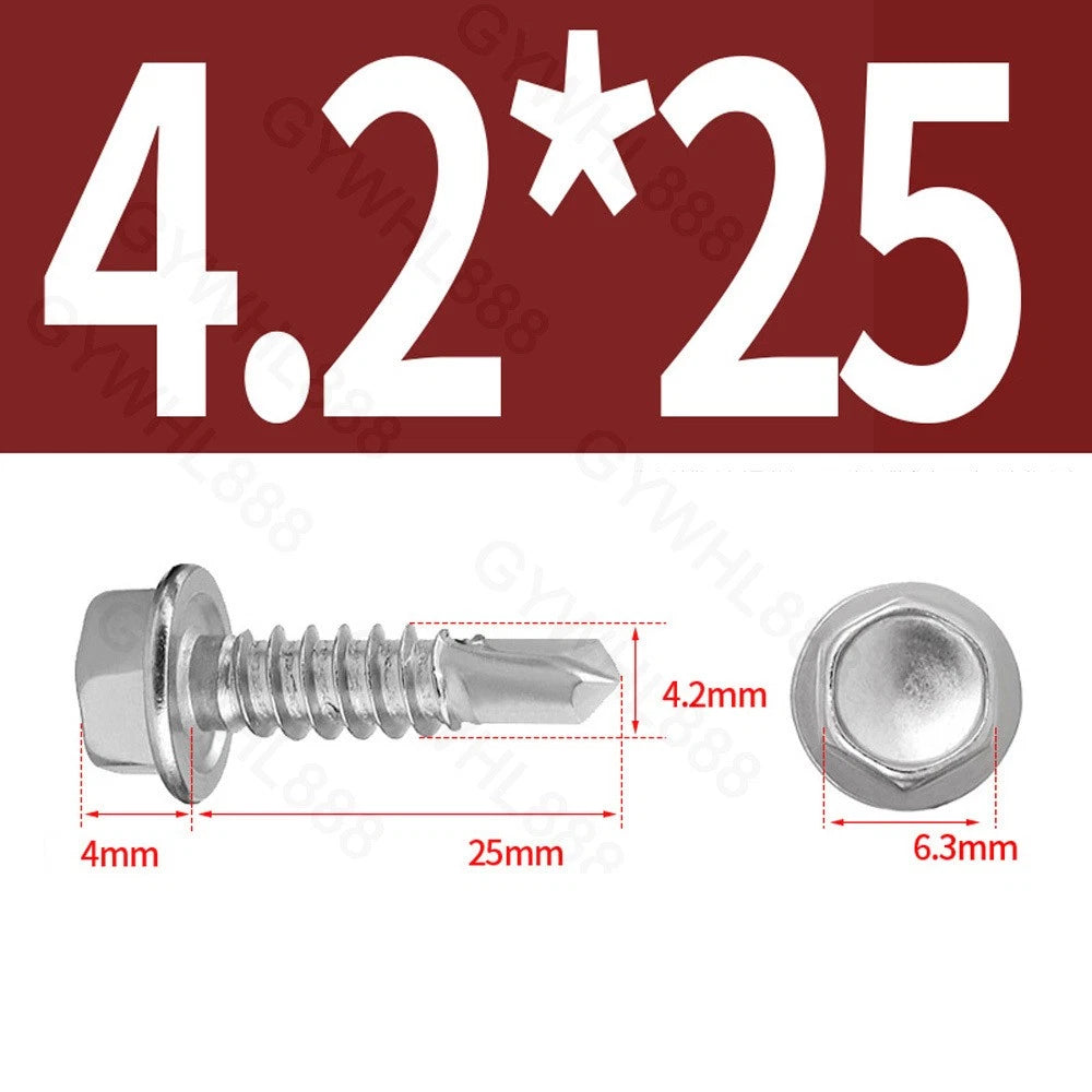 410 & A2 Stainless Hex Head Self‑Drilling Tek Screws – for Metal Roofing & Sheeting
