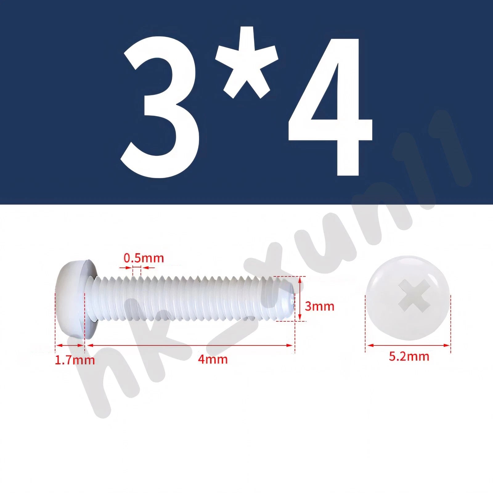White/Black Nylon Phillips Machine Screws – M2 to M6, Plastic Round Pan Head Bolts