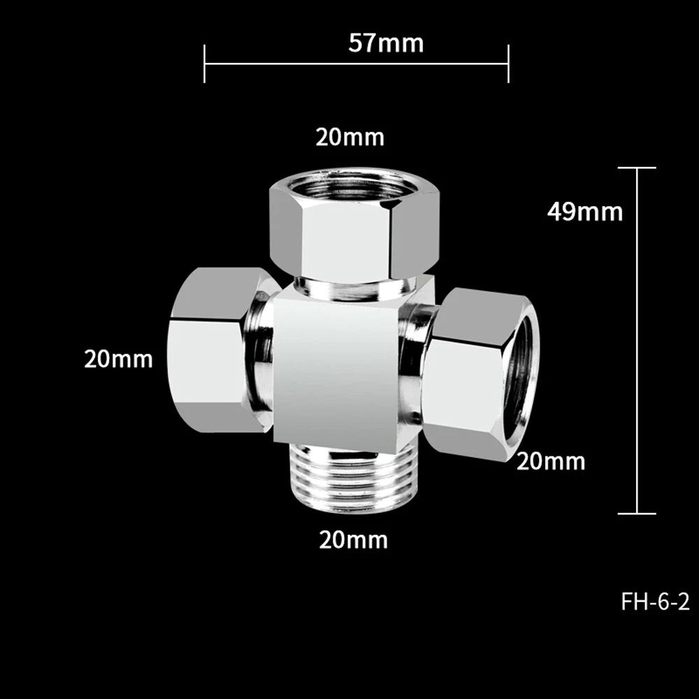 1 2" 3 Way Tap Connector Hose Pipe Splitter Adapter Water Outdoor Garden Faucet