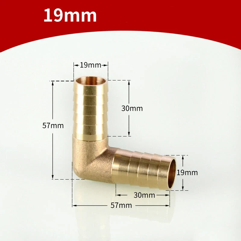 90° Brass Barb Elbow Fittings — Reducing Hose Joiner for Fuel, Air & Fluid Lines