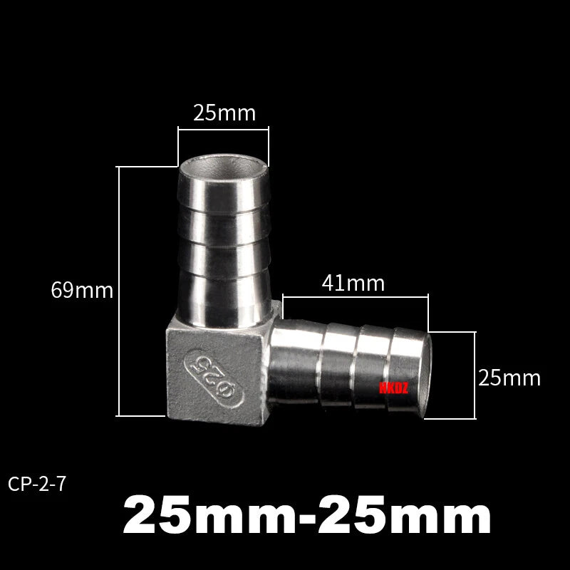 304 Stainless Steel Hose Barb 90° Elbow Fitting — BSP Taper Thread