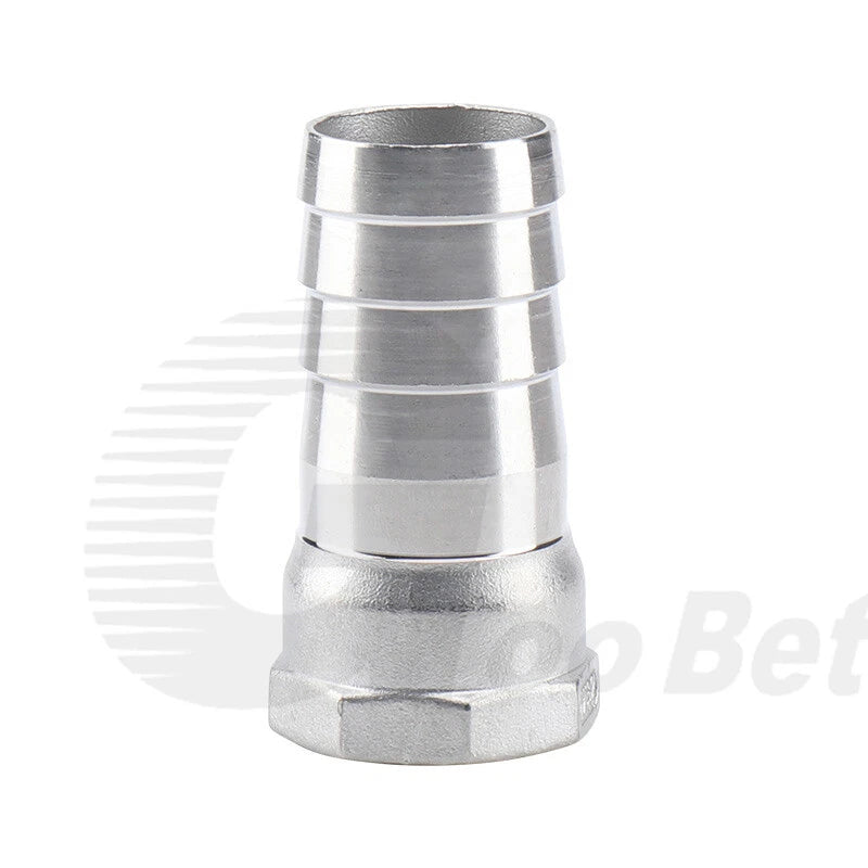 BSP Female Thread Barb Hose Tail Joiner — Stainless Steel Connector, 1/4" to 2"