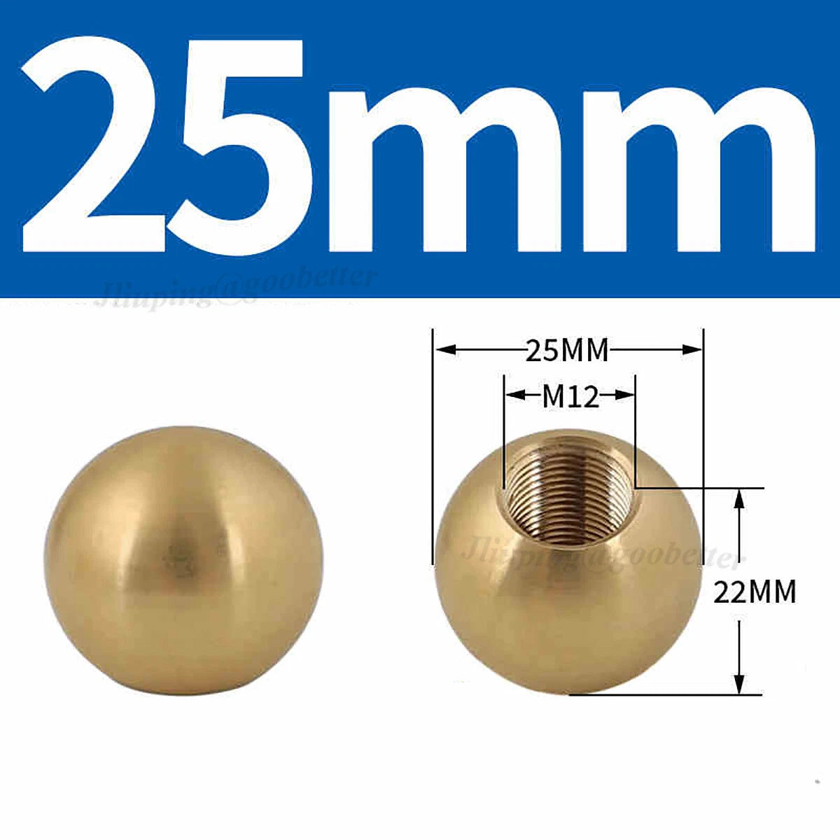 Brass Ball Cap Nuts – Lamp Finial Screw Caps, Female Thread M3 to M12, Ball Diameter 6–25mm