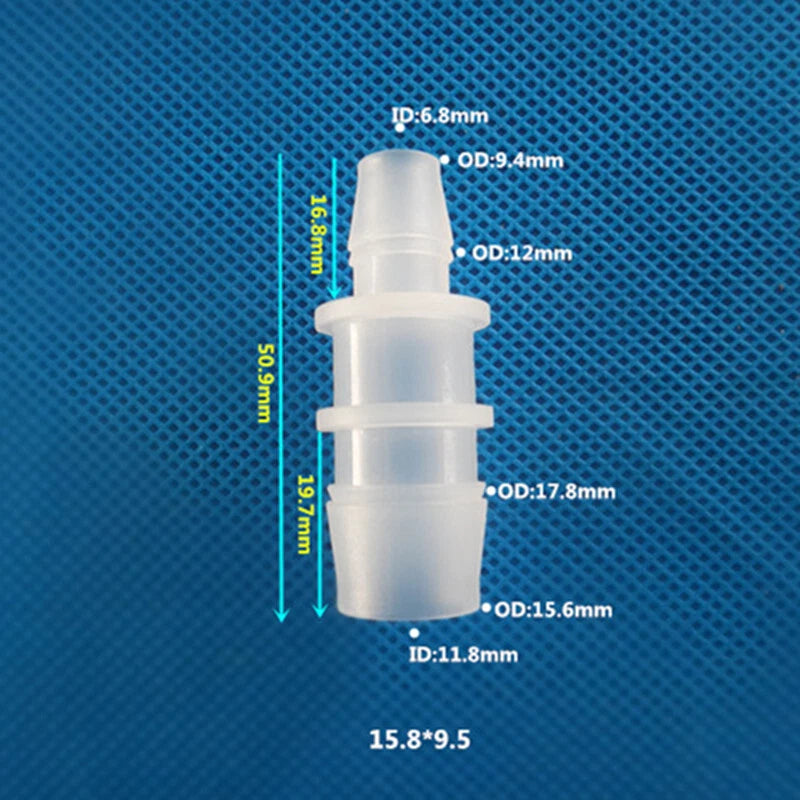 Straight Reducing Hose Barb Connector | 11.1mm–25mm to 3.9mm–20mm