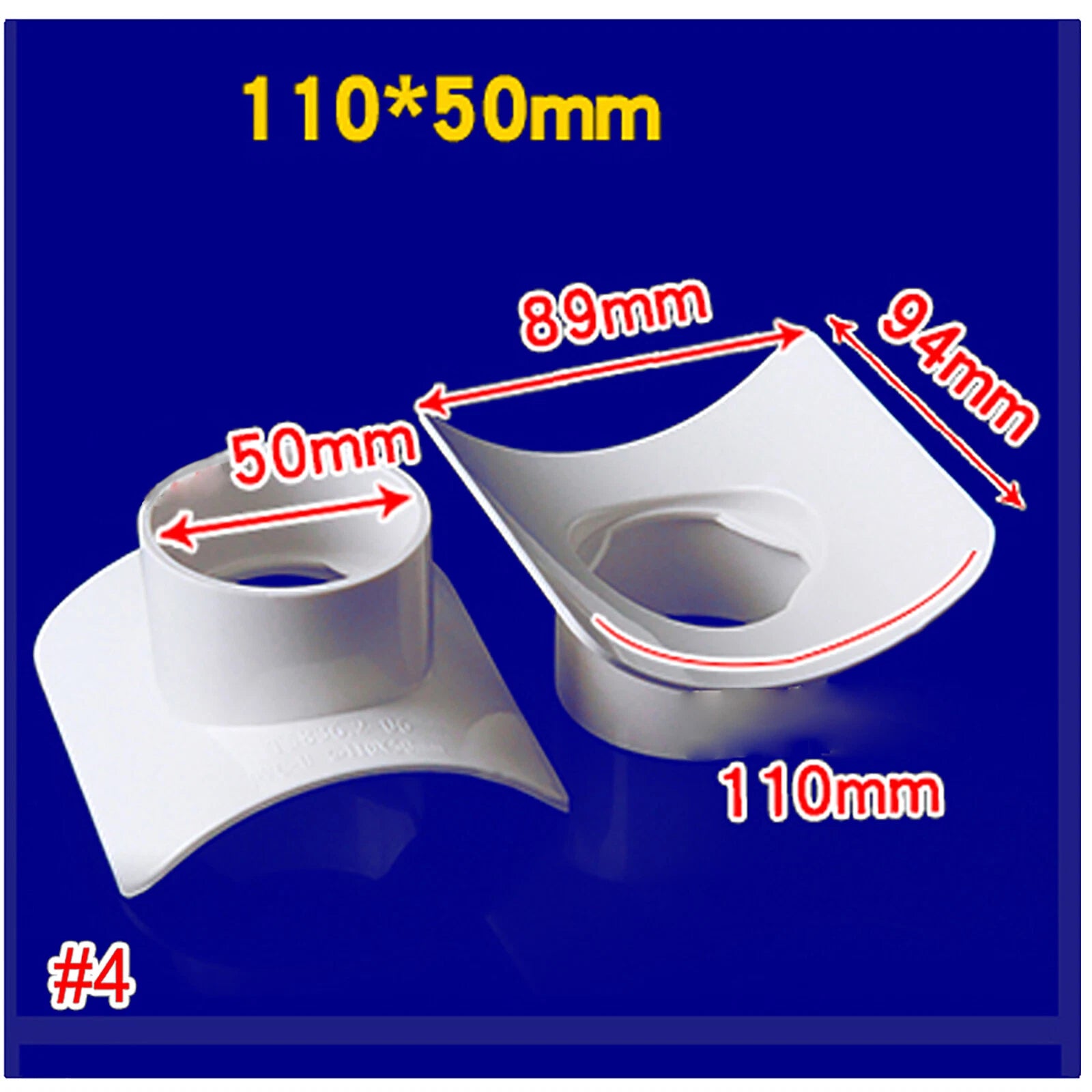 PVC Repair Pipe Fitting Reducing Tee Reducer Drain Pipe Fittings White 50- 110mm