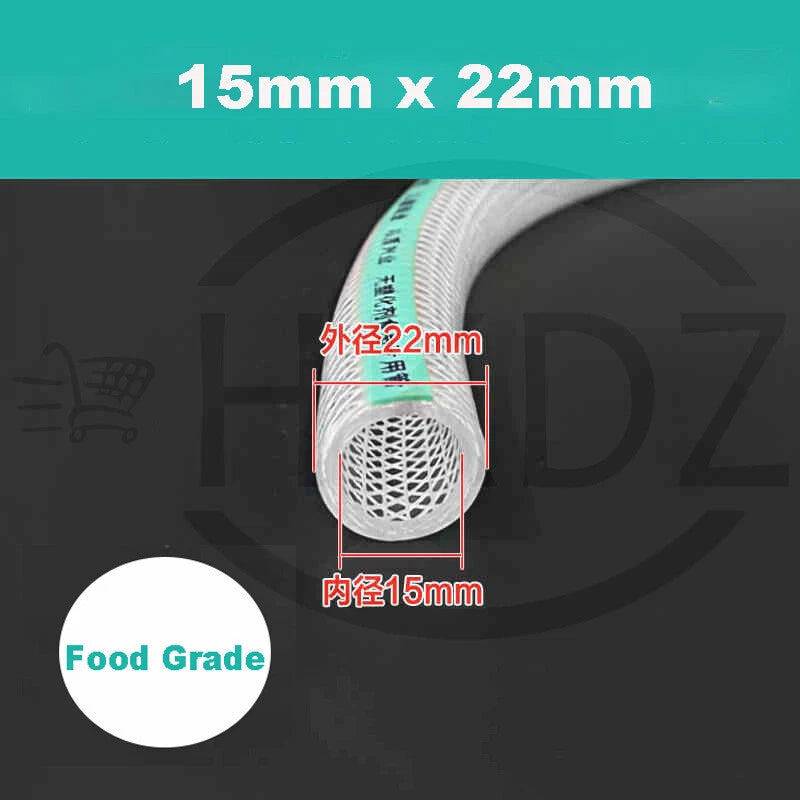 Clear Flexible PVC Hose — Fibre Reinforced Braided, Food Grade Water Oil Tube