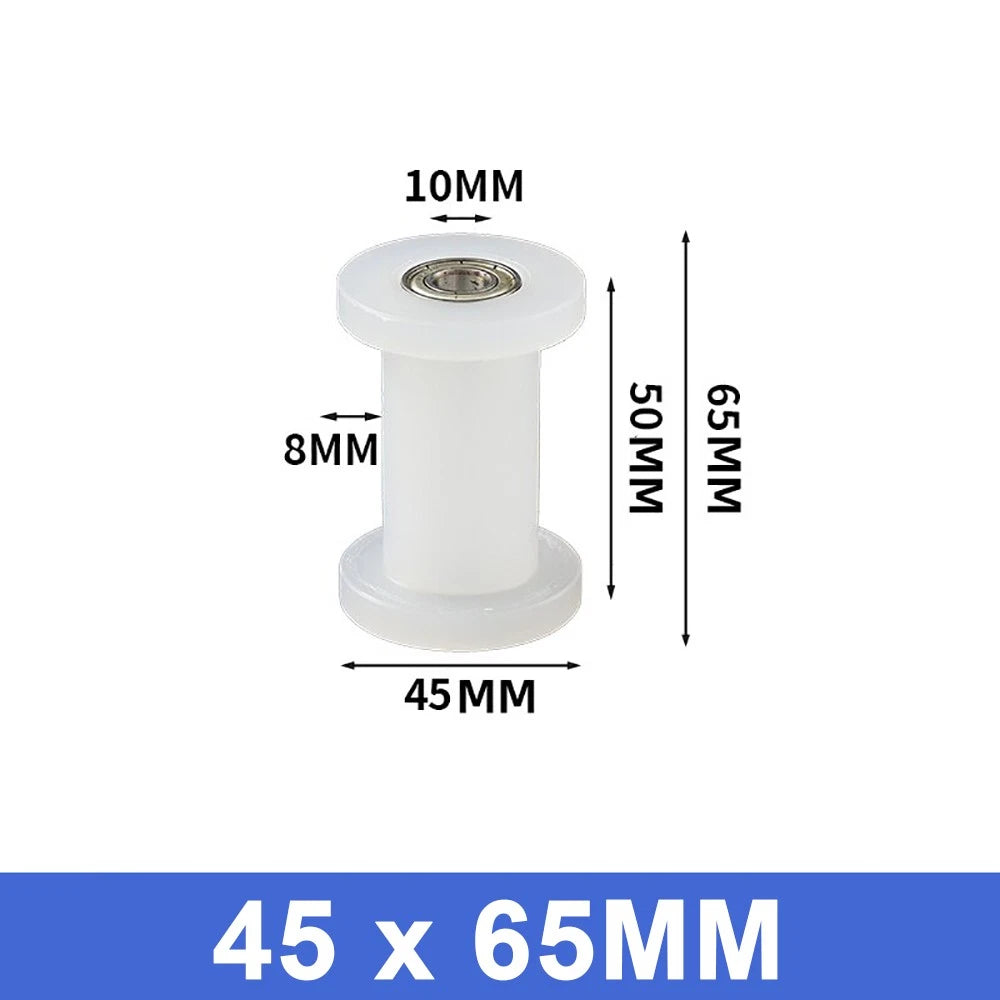 25mm - 55mm Square Flat Nylon Pulley H Idler Wheels, Ball Bearing Nylon Rollers