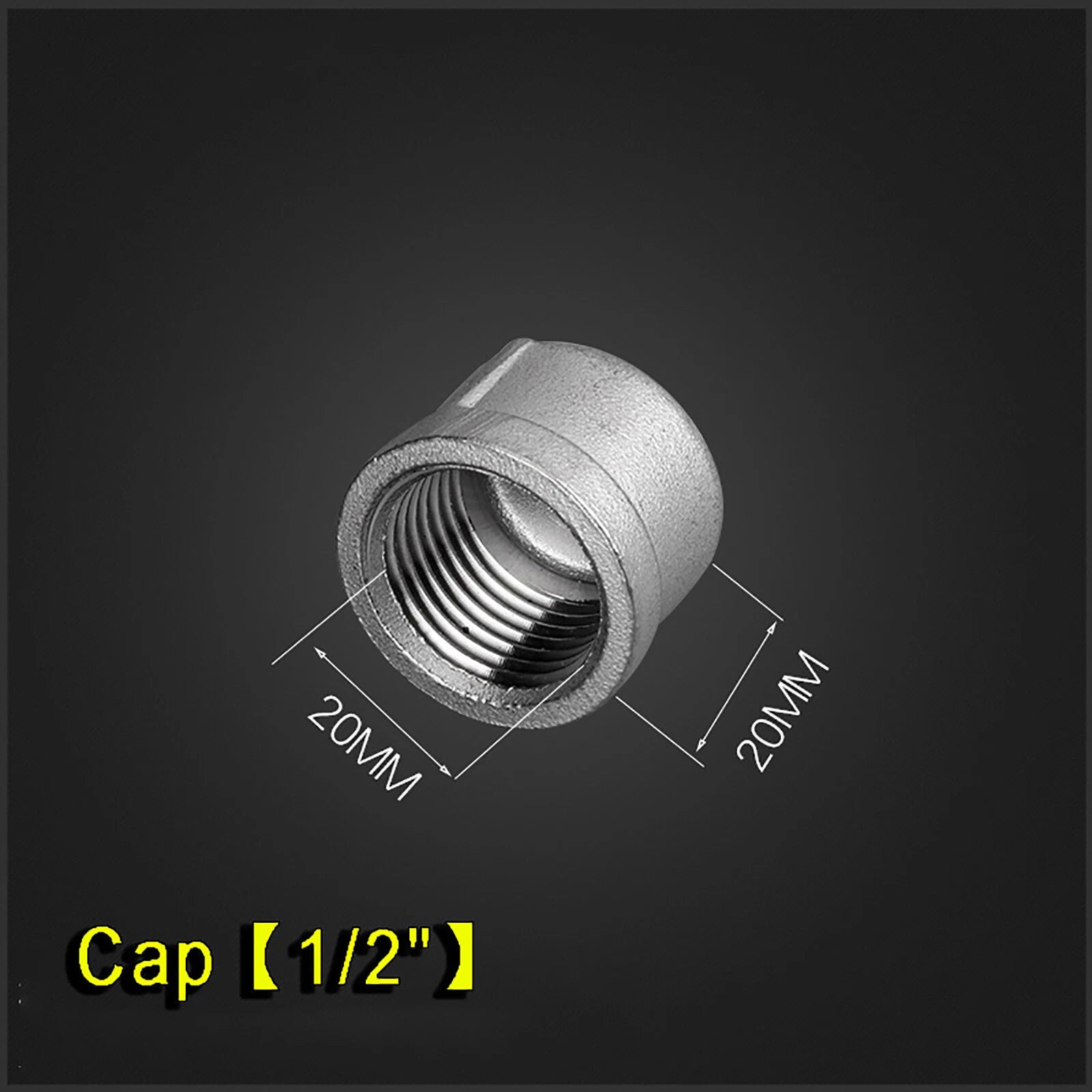 BSP 304 Stainless Steel Pipe End Cap and Plug — 1/8" to 2" Female Cap & Male Plug