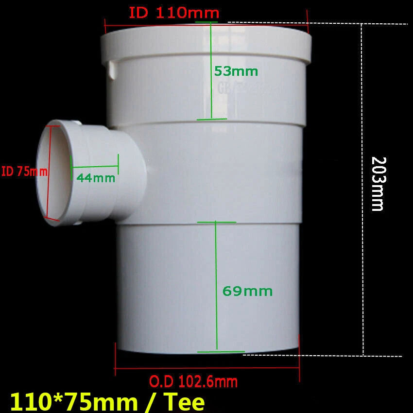 50 75 110 160mm PVC Drain Pipe Fittings Reducer Elbow , Straight , Tee Connector