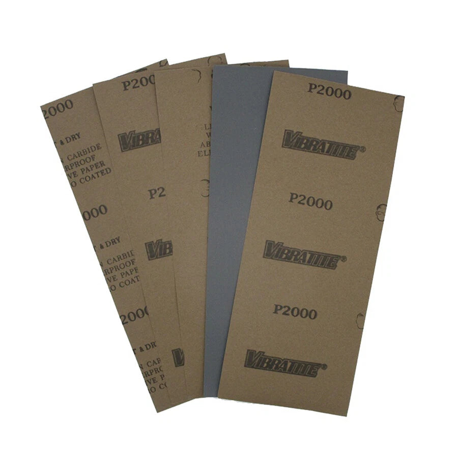 93x230mm Silicon Carbide Wet & Dry Sandpaper — P60 to P10000 Grit Waterproof Paper Sheets for Metal Wood Auto