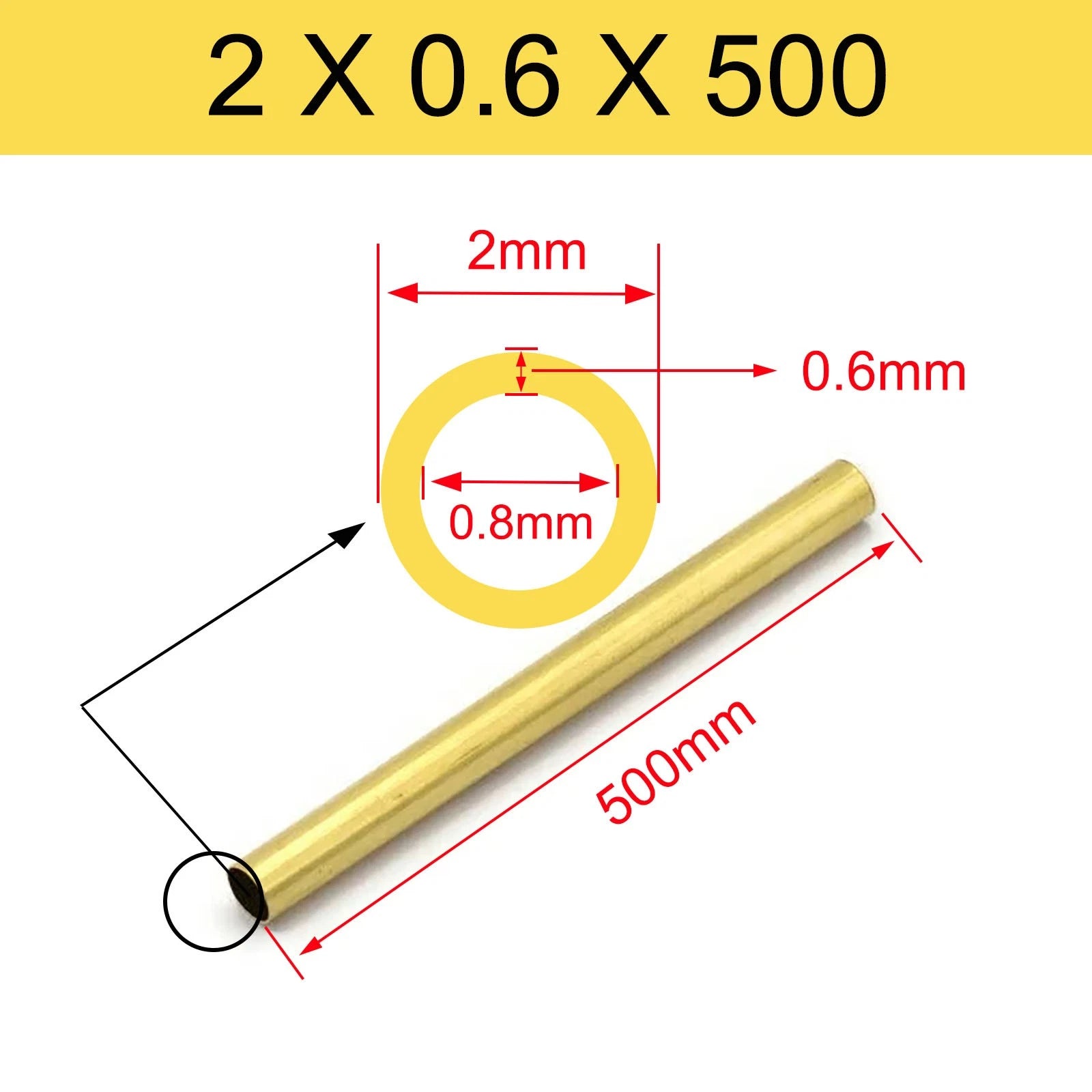 Brass Tubes ROUND PIPE Cu 62% OD 2mm 3mm 4mm 5mm 6mm 7mm 8mm 9mm 10mm To 90mm