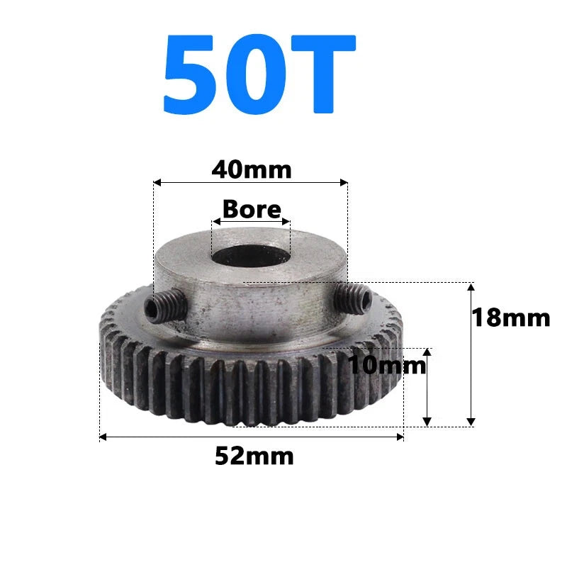 1 Mod 1M Spur Gear With Step 31-125T Teeth Transmission Spur Gear 45# Steel