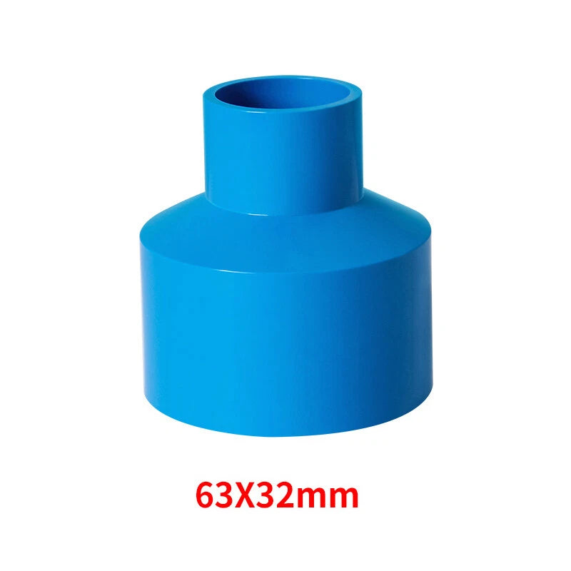 PVC Pipe Reducing Plumbing Concentric Connector 25-90mm Coupling Fittings Blue