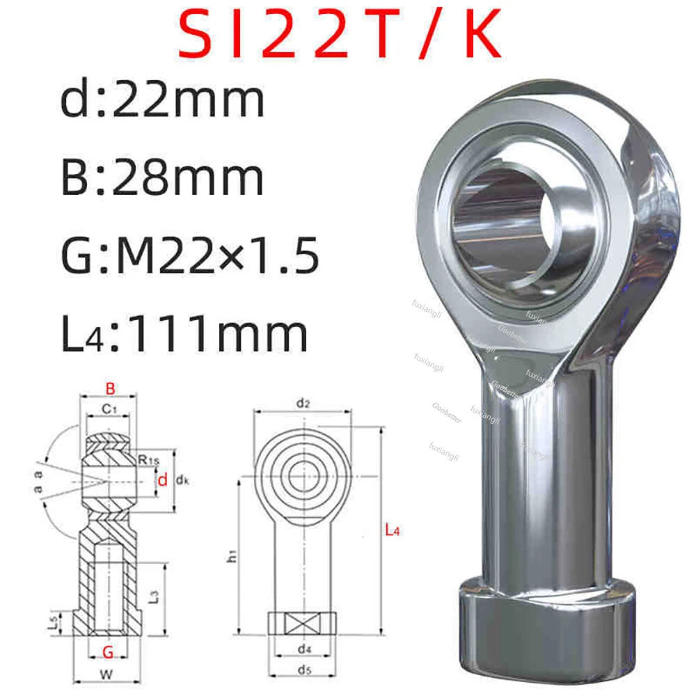 Rod End Bearings PHS Female M6-M35 Right-Left Hand Thread A2 Stainless Steel