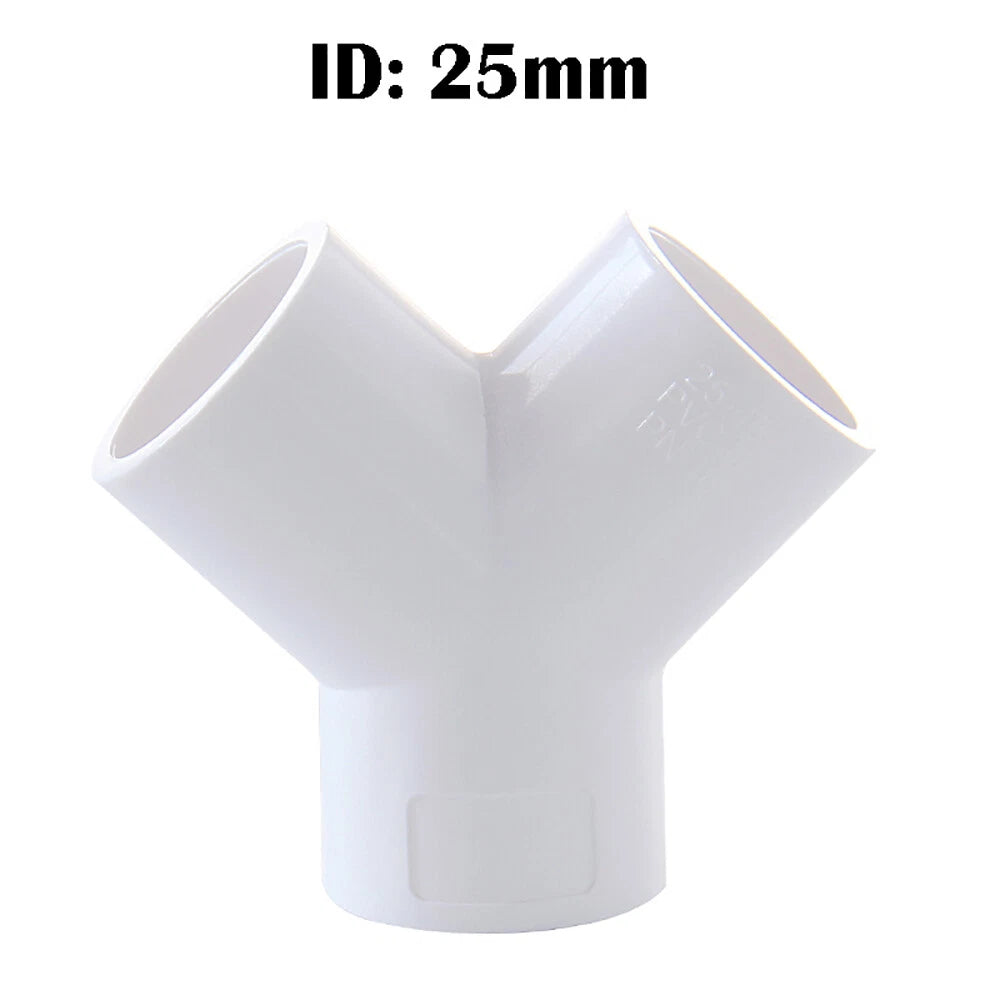 PVC Y-Fitting ID 20~63mm White Blue Grey PVC Y-Type Pipe Fitting Split Fittings