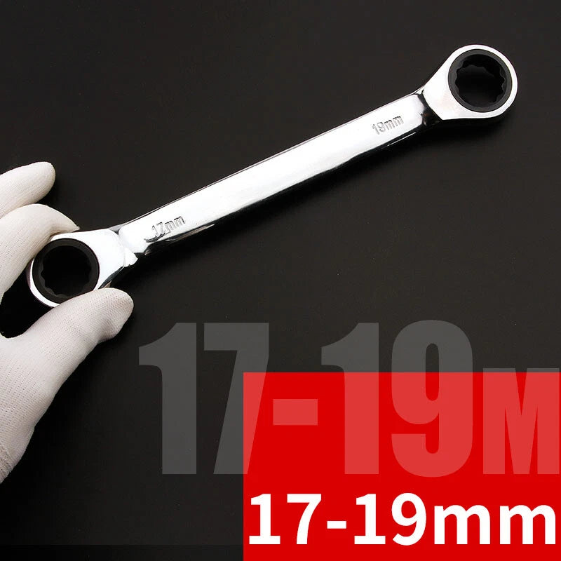 Ratchet Spanner Combination Double-End Metric Wrench Mirror Polished 6mm~24mm