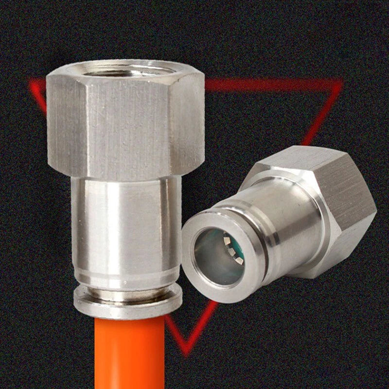 Stainless Steel Pneumatic Push Fit Connector Elbow Tee Straight Air Hose Tube
