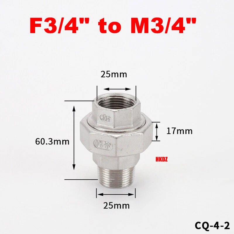 BSP Reducing Fittings 304 Stainless Steel Male Female Adaptor Straight Nipples