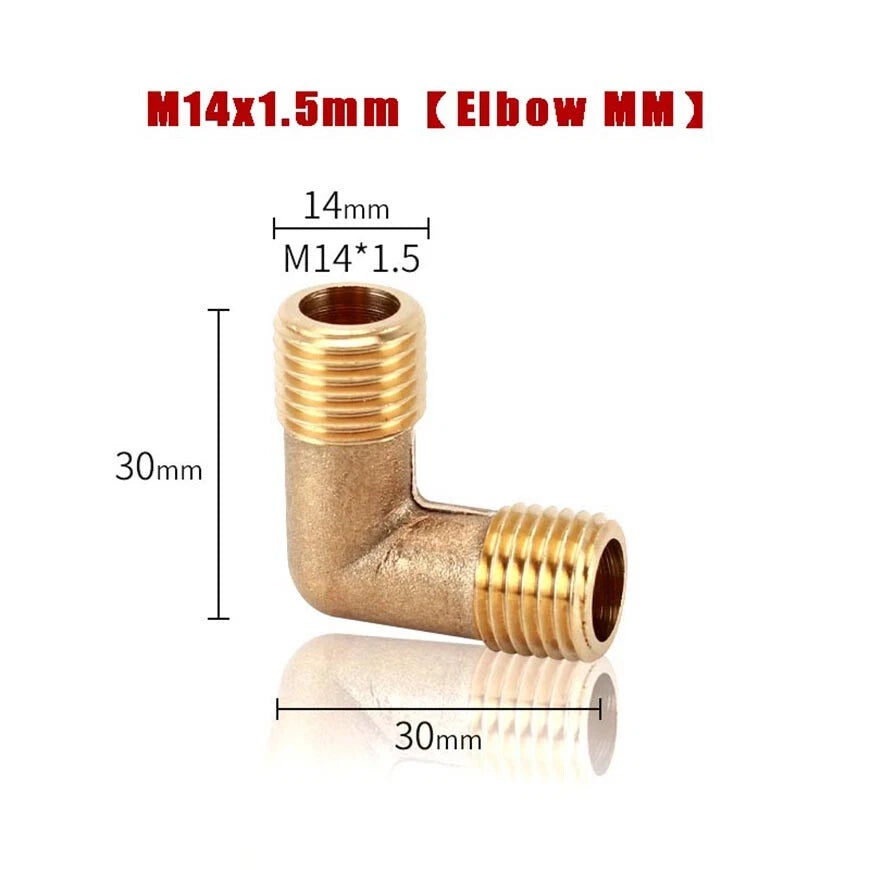 M14x1.5mm & M22x1.5mm Brass Pipe Fittings — Straight, Elbow, Tee, Cross, Coupler Adapters