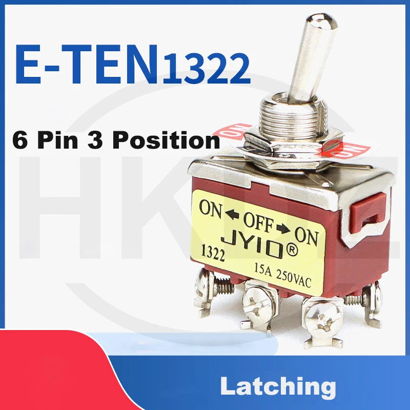 Metal Toggle Switch 250VAC 15A — SPST / SPDT / DPST / DPDT Panel Mount Flick Switch