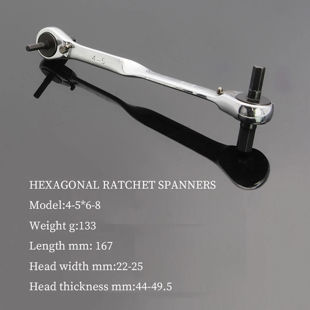 Steel Hex Ratchet Wrench Single Head Headed Hexagonal Ratchets Drive Ratchets