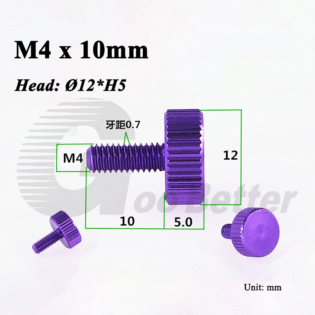 Aluminum Knurled Thumb Screws – M2 to M6 Flat Head Hand Grip Bolts, 10 Colors
