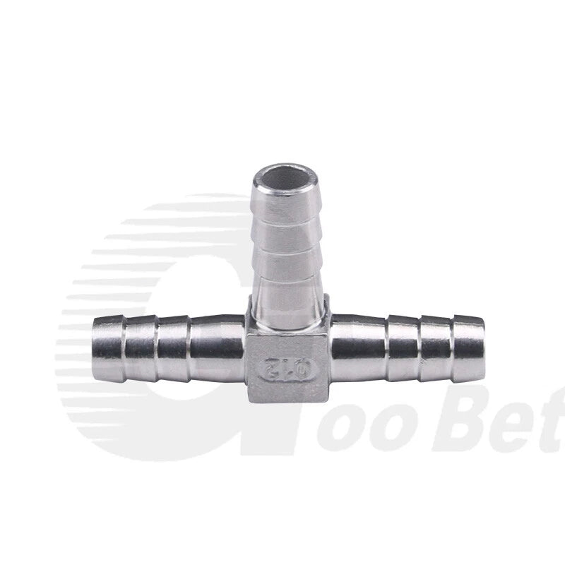Stainless Steel Barbed Hose Connector — T-Piece & Y-Piece, 6mm–25mm